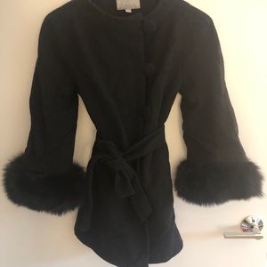 Vero Moda Wool coat with real fur trim